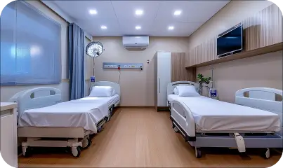 Semi-Private Recovery Room with Wood Accents